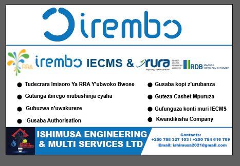 Assistance with Rwanda's online platforms including IREMBO, RRA, RURA, RDB, IECMS and Empowering projects, markets, and communities with clarity, innovation, and sustainable growth. service offering by Ishimusa Engineering image 1